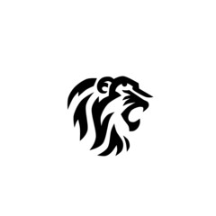Vector illustration of lion head tattoo