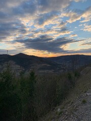 sunset over the mountains