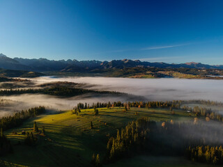 Tatra Mountains from sky