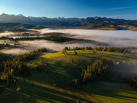 Tatra Mountains from sky