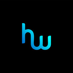HW Letter Initial Logo Design Template Vector Illustration