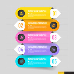 Infographics design template, Business concept with 5 steps	
