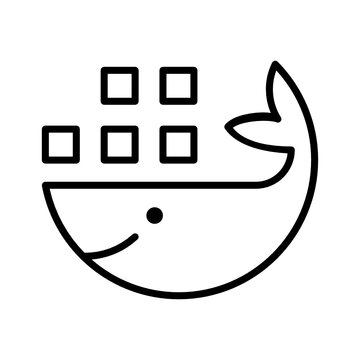 docker whale favorites icon vector