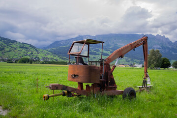 old tractor in the field