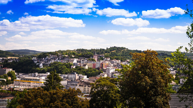 View of the Nikolaikirche in the uppertown of Siegen, NRW, Germany