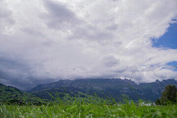 clouds over mountains
