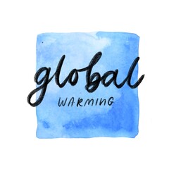 Global warming ecological hand drawn ice background
