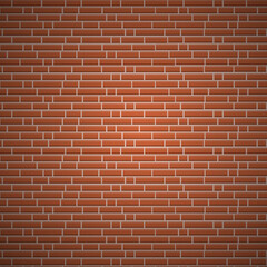 Brick red wall background texture.