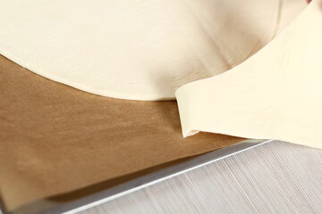 Removing Excess of Puff Pastry Sheet. Making Salmon in Puff Pastry Series.