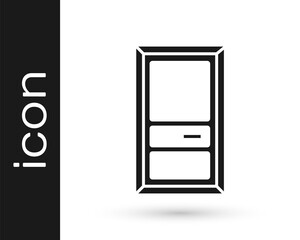 Grey Closed door icon isolated on white background. Vector Illustration.