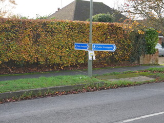 fallen public footpath sign