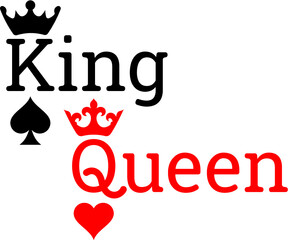Vector illustration of the king and queen card symbols