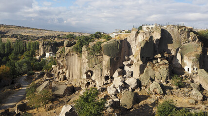 Rocky mountain at Guzelyurt town in Aksaray Turkey