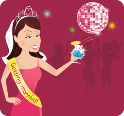 Bachelorette at disco party