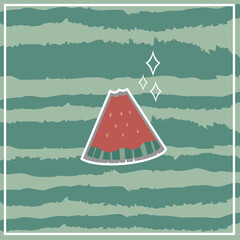 Vector of bitten watermelon 