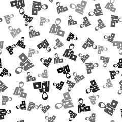 Black Businessman icon isolated seamless pattern on white background. Business avatar symbol user profile icon. Male user sign. Vector.