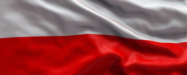 Waving flag of Poland - Flag of Poland - 3D flag background