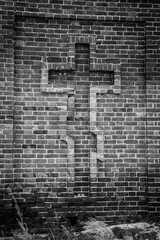 built cross in the old church