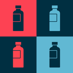 Pop art Fitness shaker icon isolated on color background. Sports shaker bottle with lid for water and protein cocktails. Vector.