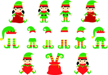 Christmas Elves, Boy Elf, Girl Elf, Elf Hat, Elf Legs