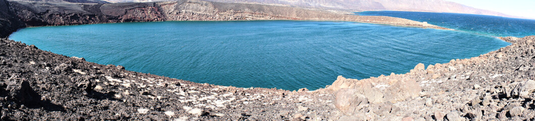 Baie des Requins (Bay of Sharks), Djibouti.
Is a deep lake inside the  the Bay of Ghoubet, Djibouti It is a crater formed due to a phreatic eruption. It is a well known diving site.