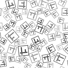 Black Bingo icon isolated seamless pattern on white background. Lottery tickets for american bingo game. Vector.