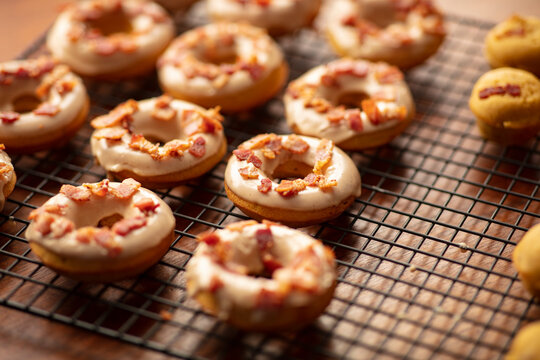 Maple Bacon Pumpkin Donuts