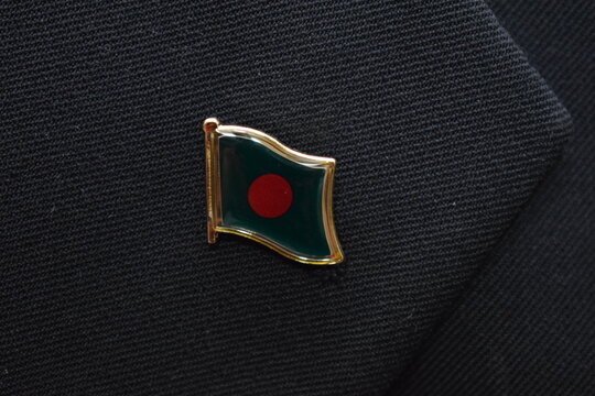 Bangladesh Flag Lapel Pin On A Suit