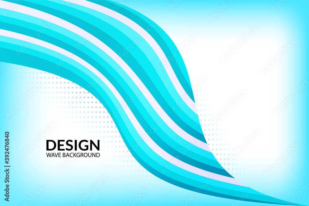 Sticker beautiful blue wave background for wallpaper, cover, brochure, banner, presentation and sales promotion