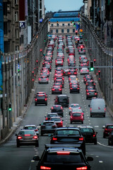 Vertical shot of traffic jam in a city