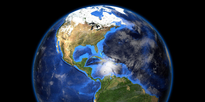 Hurricane from Space. Elements of this high resolution 3d illustration are furnished by NASA.