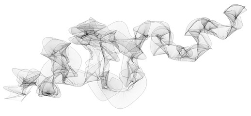 3D illustration of waves look like smoke