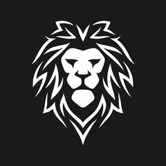Lion head logo template. Fashionable trendy animal design element for t-shirt prints posters decoration. Vector vintage illustration.