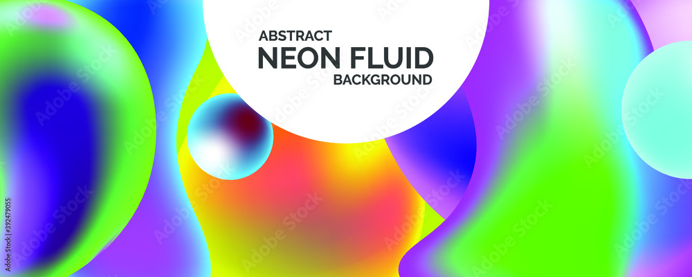 Poster abstract background neon fluid banner for landing page web or print element. clipping mask liquid ve