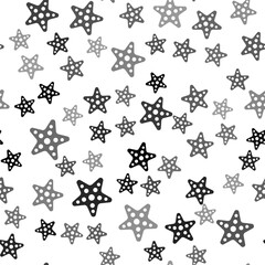 Black Starfish icon isolated seamless pattern on white background. Vector.