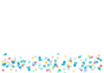夏っぽいカラフルな水玉模様の手描き背景フレーム