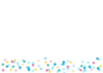 夏っぽいカラフルな水玉模様の手描き背景フレーム