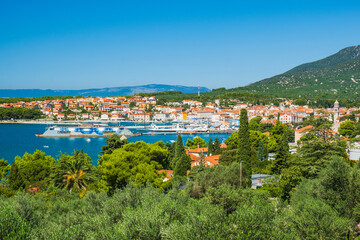 Fototapeta na wymiar Town of Cres on the island of Cres in Croatia, Adriatic seascape