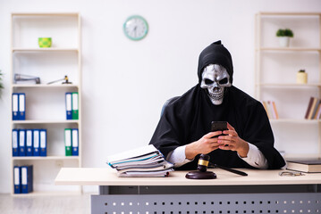 Demon judge working in the courthouse