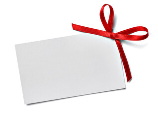 note greeting card red ribbon