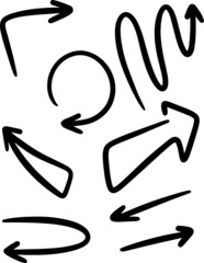 hand-drawn arrows doodle vector illustration set