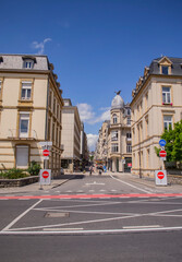 Fototapeta na wymiar beautiful streets with architectural buildings in Luxembourg