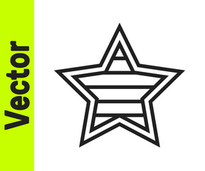 Black line USA Independence day icon isolated on white background. 4th of July. United States of America country. Vector.