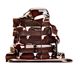 chocolate sweet food dessert stack syrup candy leaking liquid delicious ingredient melt topping