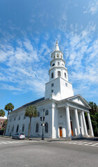 Fototapeta na wymiar St Michaels Church in Charleston in South Carolina.