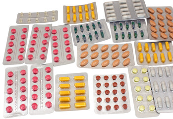 Pack of pills isolated on white