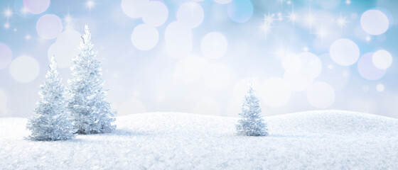 Sparkling White Christmas Winter Snowy Background