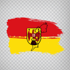 Flag of Burgenland brush strokes.  High quality map and Flag of Burgenland on transparent background for your web site design, app, UI. Austria. EPS10.