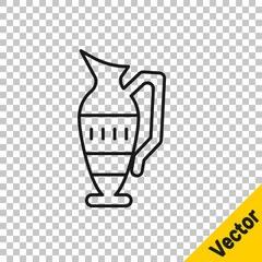 Black line Ancient amphorae icon isolated on transparent background. Vector.