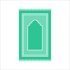 Prayer rug icon on white background. Traditional Islamic Background. Colorful ornamental vector design for rug, carpet. vector illustration